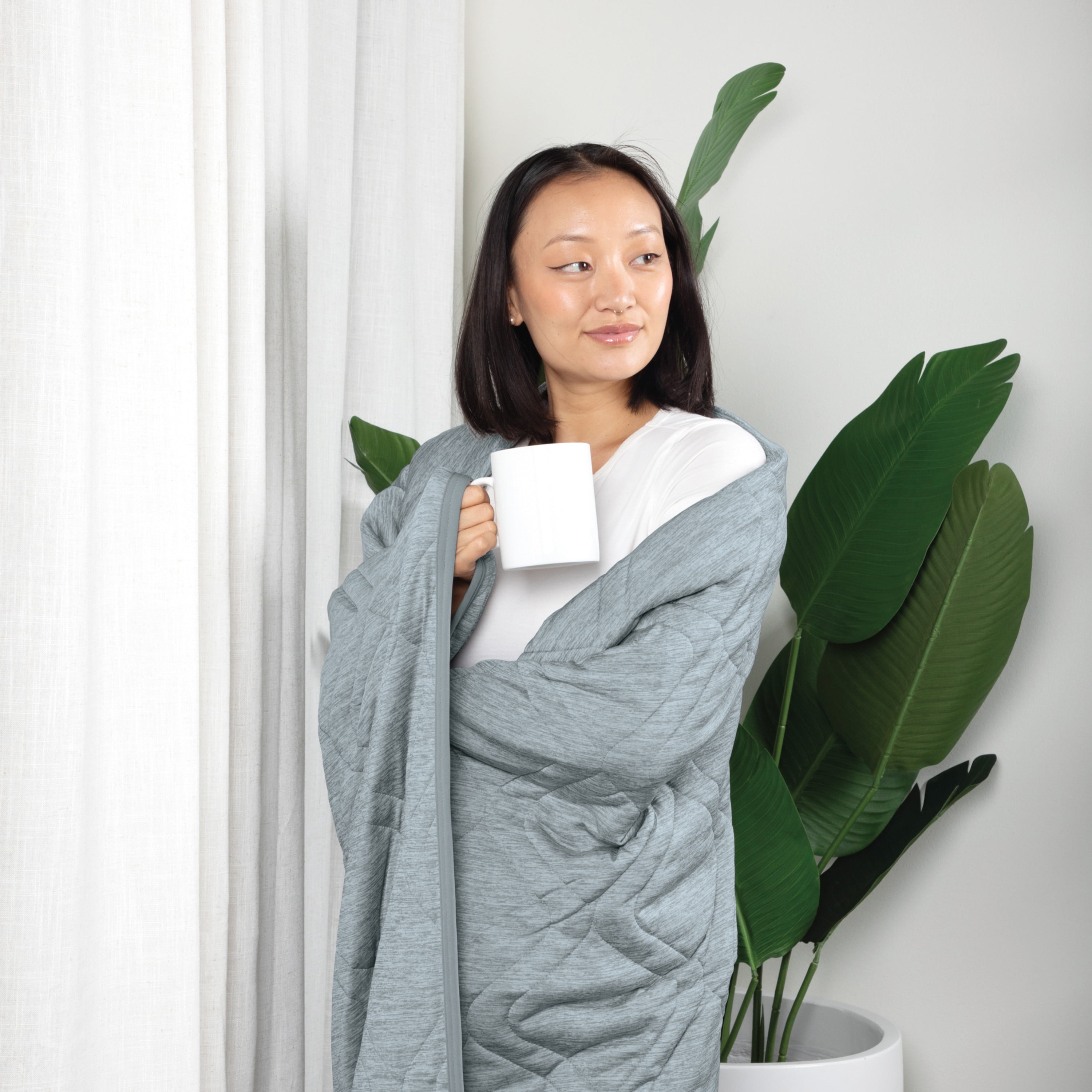 Brookstone Cooling Comfort Throw - Innovative Cooling Dual-Sided Throw - Oversized Cool Blanket for Hot Sleepers - for Sleeping - Nylon and Polyethylene Cooling Blanket - Green Milieu