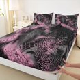 thumbnail image 3 of Homewish Adults Female Men Abstract Snake Pattern Twin Sheet Sets 3pcs,Gradient Animal Print Twin Fitted Sheet Microfiber,Vintage Retro Ombre Aesthetic Breathable Flat Sheet, 3 of 7