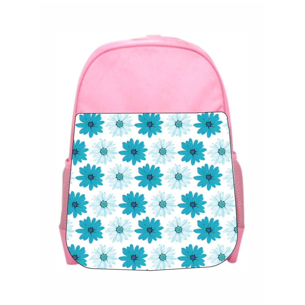 Accessory Avenue Floral Blue Flowers Girls Kids PreSchool Backpack Pink