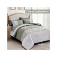 thumbnail image 2 of Homehours King Comforter Set Greyish Green Boho Bed in a Bag 7 Piece, Bohemian Floral Patchwork Bedding with Comforter and Sheet Set, Soft Microfiber, 2 of 5