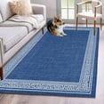 thumbnail image 2 of Dark Blue Retro Greek Key 3'x5' Washable Rug, Geometric Greece Ancient Rustic Non-Slip Area Rugs for Entryway Kitchen Classroom, Dorm Throw Carpet, Low Pile Soft Indoor Floor Mat, 2 of 9