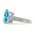 thumbnail image 4 of Primal Gold 14 Karat White Gold 12x10mm Oval Blue Topaz and A Diamond Ring, 4 of 7