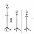 thumbnail image 2 of Patiojoy Free Standing Coat Rack Solid Wood Cat Tree w/9 Hooks & 2 Adjustable Height Grey, 2 of 5