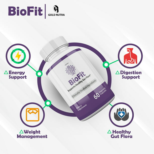 (1 Pack) Biofit Probiotic Pills, Advanced 2021 Formula, Weight Management and Energy, 1 Month Supply, 60 Capsules