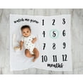 thumbnail image 4 of Little Pear By Pearhead Baby Milestone Blanket, Gender-Neutral Monthly Growth Chart, Black & White, 4 of 6