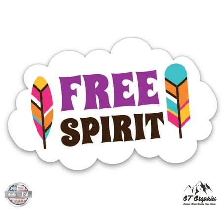 Free Spirit Graphic - 3" Vinyl Sticker - For Car Laptop I-Pad Phone Helmet Hard Hat - Waterproof Decal