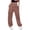 Brown, variant on Girls Casual Baggy Cargo Pants Straight Wide Leg Cargo Pants Loose Elastic Waist Fashion Drawstring Cargo Trousers(Orange,13-14 Years)