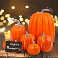 thumbnail image 4 of 7 piezas de calabazas falsas, modelo DIY, calabazas artificiales para Halloween, tienda de otoño Naranja, 4 of 6