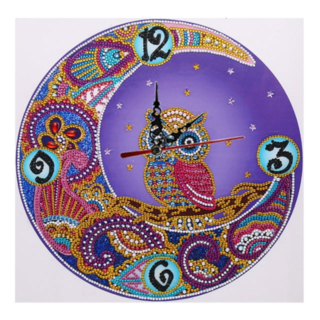 (owl-DZ564) Reloj con con forma especial DIY Búho 35X35cm (con función reloj)