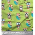 thumbnail image 1 of Soimoi Green Cotton Cambric Fabric Owl Tribal Decor Fabric Printed Yard 56 Inch Wide, 1 of 3