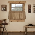 thumbnail image 6 of Cozy and Elegance - Rustic 24"x36" Tier Pair Tan Rod Pocket Plaid Kitchen Window Curtains, 6 of 7
