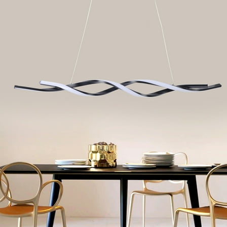 Black Kitchen Island Light Modern Pendant LED Lamp Ceiling Hanging Fixture for Living Rooms Dining Room