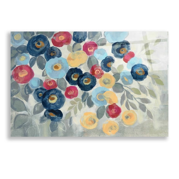 Epic Art 'Winter Flowers I' by Silvia Vassileva, Acrylic Glass Wall Art, 24"x16"
