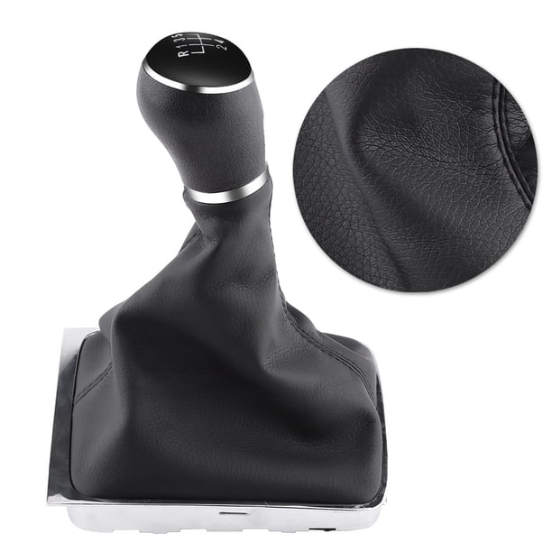 Kit de Perilla de Cambio de Marchas de Coche 5 Velocidades Borde Cromado Tapa Negra Sensación de Operación B7 2011-2015