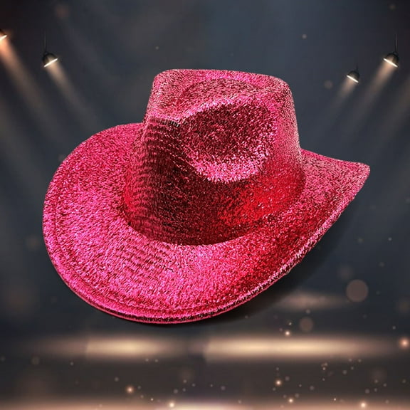 Gold Solid Color Fashion Stage Hat for Men and Women Party Festival Western Cowboy Hat Hats Women Drinking Hat Cowboy Outfit for Men Leather Cowboy Hats for Boys Rancher Hat and Hats for Men