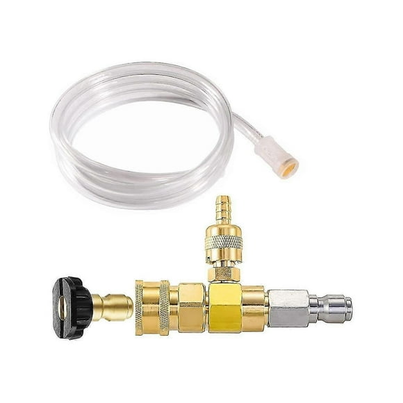 Adjustable Chemical Injector Kit, Injector For Pressure Washer, 3/8inch Soap Injector With Siphon H