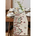 thumbnail image 4 of Table Runner Dresser Scarves 108 Inch Long,Watercolor Bird Flower Butterfly Linen Dining Table Runners Garden Floral on Burlap Linen Tabletop Scarf for Wedding Holiday Party Kitchen, 4 of 9