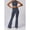 Gray, variant on Women's Flared High Waist Pants and Cropped Tank Top Activewear Set - X Large, Beige