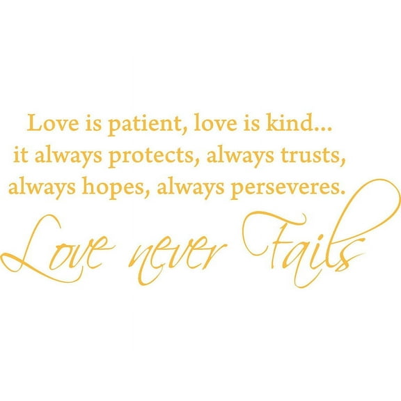 Gold 32" x 14" Love is patient, love is kind... Vinyl wall art Inspirational quotes and saying home decor decal sticker