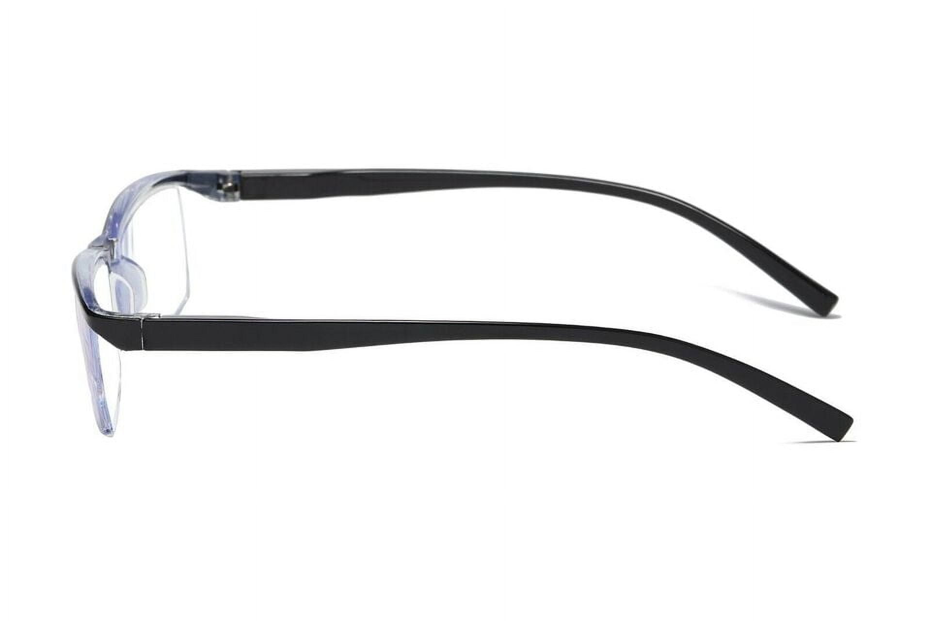 YIYOUZQT 10 Pack Spring Hinge Readers Computer Reading Glasses Blue Light Blocking, Fashion Rectangular Rimless Readers for Women Men Lightweight & Comfortable Anti Glare