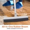 thumbnail image 3 of Superio Grey Rubber Bristle Broom for All Floor Types, Salon Broom, Squeegee Broom Cleans Hair, Dust, Lint, Fur, Liquid, and Carpets, 1-Pack , 3 of 8