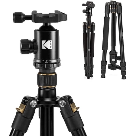 Kodak PhotoGear 63” Camera Tripod & Monopod, 2-in-1 Camera Tripod Stand W/Remote & 360° Ball Head