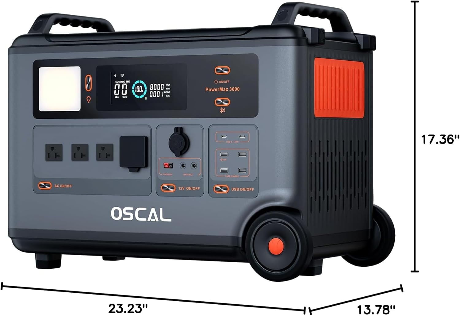 Oscal Portable Power Station with 4xPM200 Solar Panels,3600Wh (Surge 6000W) LiFePO4 Expandable Solar Generator for Home Use Emergency Outdoor Camping