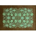 thumbnail image 1 of Ahgly Company Machine Washable Indoor Rectangle Oriental Turquoise Blue Industrial Area Rugs, 7' x 10', 1 of 4