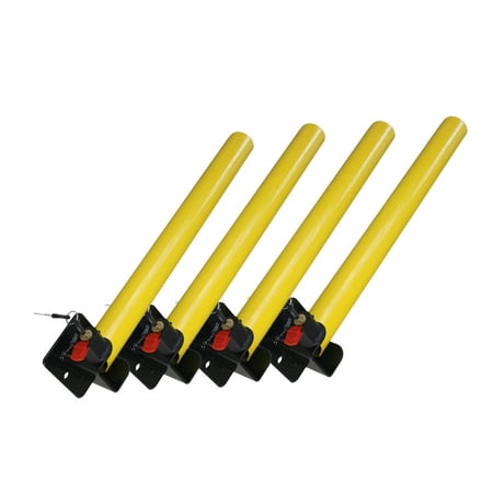 - 4 PCS Yellow Security Fold Down Packing Barrier Post Lock for Driveways Garage