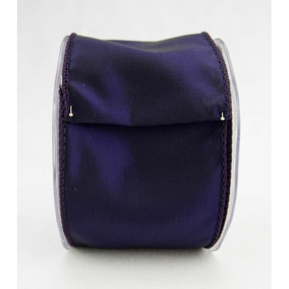 Ribbon Bazaar Wired Iridescent Taffeta 2-1/2 inch Deep Purple (Same Color Edge) 10 yards 100% Acetate Ribbon