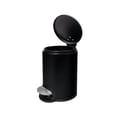 thumbnail image 3 of ACENTO 0.65 Gal Round Bathroom Trash Can with Lid – Soft Close Step Pedal Waste Bin & Removable Inner Liner – Stainless Steel Garbage Can for Bathroom, Bedroom, Dorm, Office – Matte Black, 3 of 9