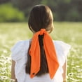 thumbnail image 2 of Unique Bargains 1 Pc Head Scarves Bandana Solid Color Satin Neck Scarf Orange, 2 of 5