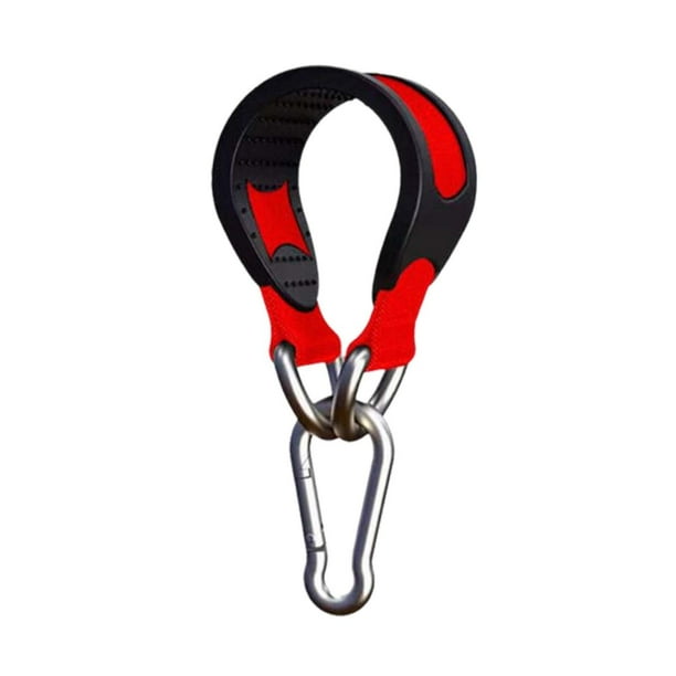 Correa colgante para columpio de árbol, correa de ejercicio con mosquetón a presión, máquina de cable de polea Rojo