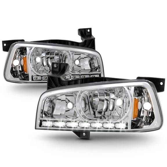 2006-2010 Dodge Charger DRL LED Headlights w/Built In Corner Turn Signal Lights