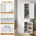 thumbnail image 5 of Ktaxon 72" Kitchen Pantry, Modern Freestanding Pantry Cabinet with Spice Rack, Storage Cabinet with 4 Doors, Large Drawer and Adjustable Shelves for Kitchen,Dining Room, White, 5 of 10