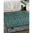 thumbnail image 3 of Ahgly Company Machine Washable Indoor Rectangle Abstract Cadet Blue Green Area Rugs, 8' x 10', 3 of 7