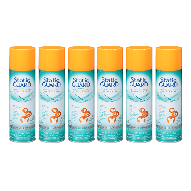 Static Guard Fresh Linen Scent Spray, 5.5 Oz pack of 6