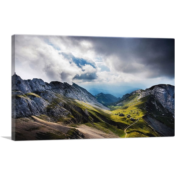 ARTCANVAS Mount Pilatus Switzerland Mountain Range Canvas Art Print - Size: 40" x 26" (1.50" Deep)