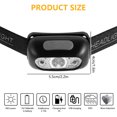 thumbnail image 4 of Muyoka Linterna frontal LED recargable, linterna frontal con sensor de movimiento de 500 lm con batería de 1100 mAh, linterna de cabeza impermeable IPX5 giratoria de 70 ° con 4 modos de iluminación Muyoka Hogar, 4 of 7