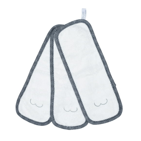 Juddlies - Bamboo 3pk Bum Cloths - White/Lake Blue