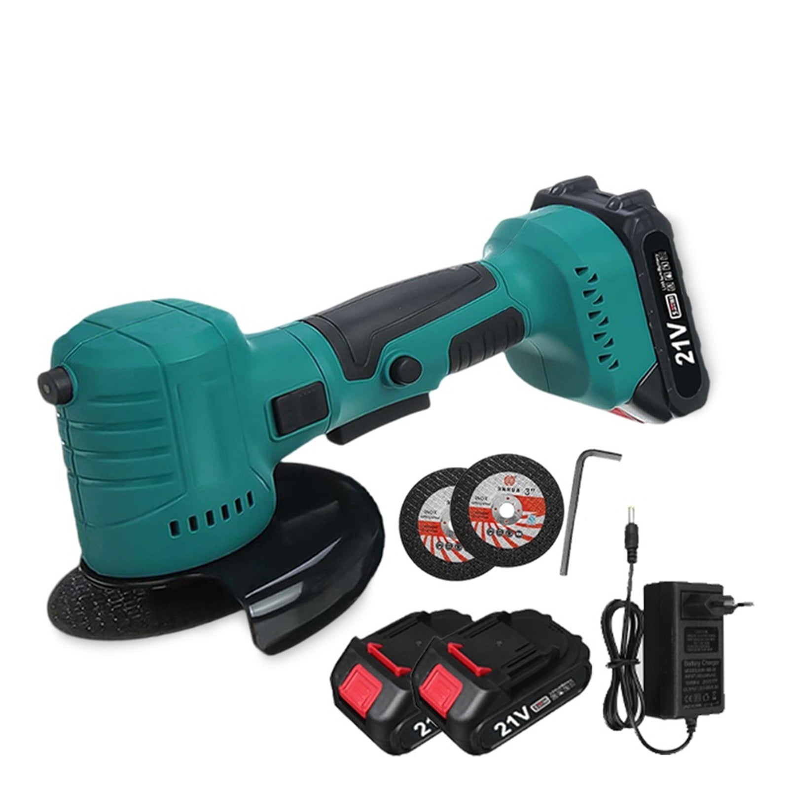 21V Brushless Mini Electric Angle Grinder Rechargeable Angle Grinder 180° Rotation Polishing Machine for 18V Battery