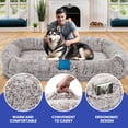 thumbnail image 6 of ModFusion 78” Extra-Large Human Dog Bed with Pillow & Blanket – Washable Faux Fur, Brown – Pet Bed for Dogs and Humans, 6 of 9