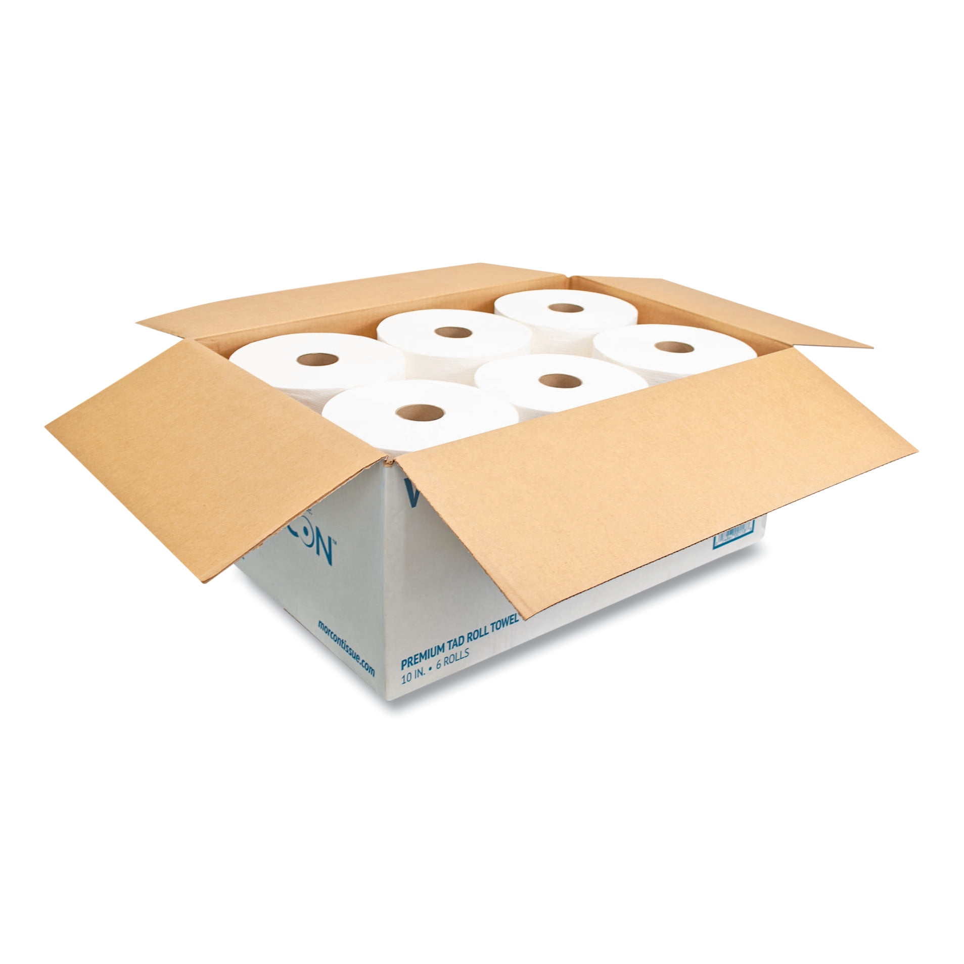 MORCON TISSUE10 Inch TAD Roll Towels 10" x 700 ft, White, 6/Carton