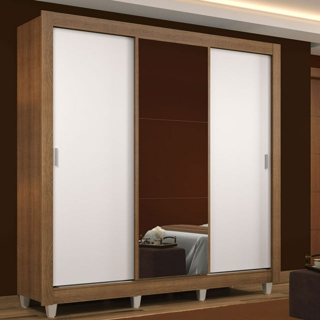 Ropero Closet Madesa Mônaco 3 Puertas y Espejo con Pies M