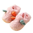 thumbnail image 3 of UngA Baby Slippers Girls Slippers Winter Solid Versatile Plush Children Home Shoes Baby Cotton Girl Indoor Non Plush Slippers,Toddler Slippers Pink,10, 3 of 5