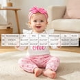 thumbnail image 4 of larppty Baby Girl 1st Bithday Outfits Long Sleeve Romper Pants Set with Headband, 4 of 4