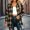 A#Coffee, variant on Women's Collared Loose Long Sleeve Plaid Shirt,Oversized Casual Button Down Shacket Jacket,Coffee,Women's Plus Size L