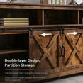 thumbnail image 3 of Yaoping Farmhouse Barn Door TV Cabinet Up to 65" TV Media Console with Open Shelves Adjustable Storage, Entertainment Center with Power Outlets(Brown), 3 of 10