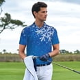 thumbnail image 3 of Yiaed Blue Christmas With SnowflakesPrint Men's Short Sleeve Polo Shirt,Golf Polo for Men Three-Button Golf Shirt Athletic Casual Collared T-Shirt- 4X-Large, 3 of 7