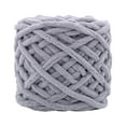 thumbnail image 3 of 2 Pcs Chenille Yarn for Crocheting, Fluffy Velvet Plush Yarn Thick Soft Chunky Chenille Yarn People Blanket Yarn for Crocheting Knitting Beginners, Light Gray + Dark Green, 3 of 5